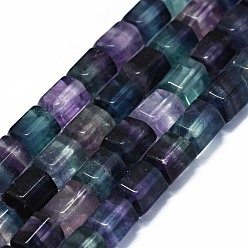 Fluorita Perlas naturales fluorita hebras, prismas hexagonales, 10x9x8 mm, agujero: 0.8 mm, sobre 38 unidades / cadena, 15.16 pulgada (38.5 cm)