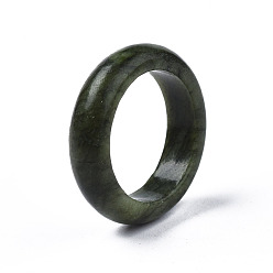 Natural Gemstone Natural Chinese Southern Jade Plain Band Ring, Gemstone Jewelry for Women, US Size 5 1/2(16.1mm)~US Size 8 3/4(18.7mm)