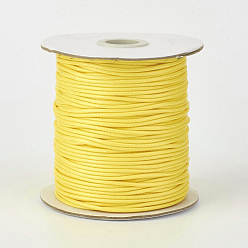 Jaune Cordon en polyester ciré coréen écologique, jaune, 0.8mm, environ 174.97 yards (160m)/rouleau