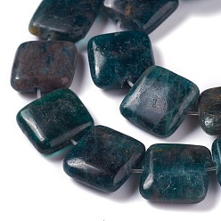 Apatite Natural Apatite Beads Strands, Square, 15x15x5mm, Hole: 0.8mm, about 26pcs/strand, 15.55 inch(39.5cm)