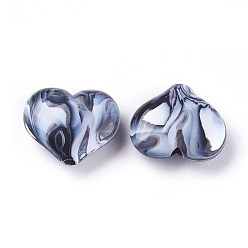 Черный Акриловые шарики Gemstone имитация, сердце, чёрные, 20x23x8~8.5 мм, Отверстие : 2.5~2.8 мм , около 230 шт / 500 г