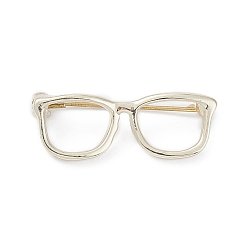 Light Gold Broche de marco de anteojos de aleación, insignia para ropa de mochila, la luz de oro, 31.5~33x12x6.5~8 mm