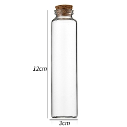 Claro Botella de vidrio, con tapón de corcho, deseando botella, columna, Claro, 3x12 cm, capacidad: 65 ml (2.20 fl. oz)