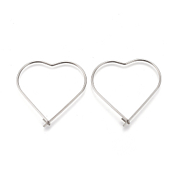 Stainless Steel Color 304 Stainless Steel Hoop Earring Findings, Wine Glass Charm Rings, Stainless Steel Color, 25x25x0.6mm, Pin: 0.6mm