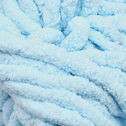 Sky Blue Polyacrylonitrile Fiber Yarn, Chunky Chenille Yarn, for DIY Arm Hand Knitting Blanket Hat Scarf, Sky Blue, 18mm, about 24m/roll