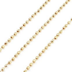 Real 18K Gold Plated Brass Ball Chains, Unwelded, with Spool, Round, Real 18K Gold Plated, 2x1.5mm