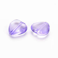Medium Slate Blue Transparent Acrylic Beads, Heart, Medium Slate Blue, 13.5x13.5x5.5mm, Hole: 1.5mm, about 775pcs/500g