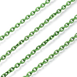 Verde Lima Electroforesis 304 cadenas portacables de acero inoxidable, sin soldar, con carrete, verde lima, 2.9x2.1x0.4 mm, aproximadamente 32.8 pies (10 m) / rollo