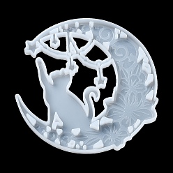 Star DIY Pendant Decoration Silicone Molds, Resin Casting Molds, Moon & Cat, Star, 154x154.5x10mm