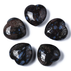 Glaucophane Piedras curativas de glaucofano natural, corazón amor piedras, piedras de palma de bolsillo para el equilibrio de reiki, 29~30x30~31x12~15 mm