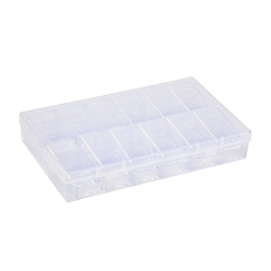 Белый Пластиковые бисера контейнеры, для мелких деталей, оборудование и ремесло, 12 отсеков, прямоугольные, белые, 17.5x10.5x3 см