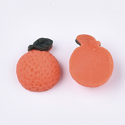 Coral Resin Decoden Cabochons, Orange, Orange Red, 18x14.5x8mm