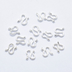 Silver 925 Sterling Silver S Shape Clasps, S-Hook Clasps, Silver, 5x7x1.5mm