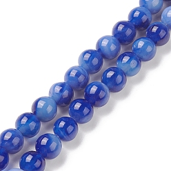 Azul Hilos de abalorios de murano hechos a mano, rondo, azul, 8 mm, agujero: 1 mm, sobre 48 unidades / cadena, 14.17'' (36 cm)