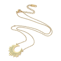 Золотой 304 ожерелье из нержавеющей стали с подвеской «Солнце излучает» для женщин, золотые, 16.65 дюйм (42.3 см)