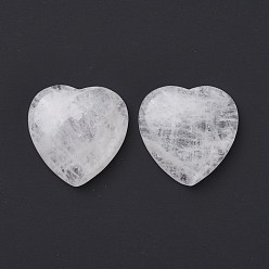 Cristal de cuarzo Cabujones de cristal de cuarzo natural, cabujones de cristal de roca, corazón, 29~30x29~30x6~8 mm