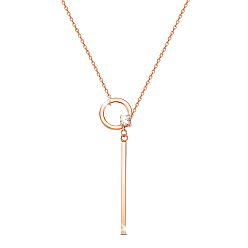 Oro Rosa Shegrace 925 collares con colgante de plata esterlina, Con grado aaa zirconia cúbica y cadenas de cable., oro rosa, 27.16 pulgada (69 cm)