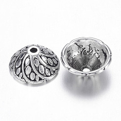 Antique Silver Tibetan Style Bead Caps, Cone, Cadmium Free & Nickel Free & Lead Free, Antique Silver, 11x5mm, Hole: 1mm