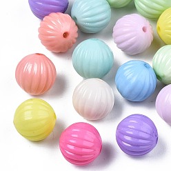 Mixed Color Opaque Acrylic Beads, Round, Mixed Color, 12x12mm, Hole: 1.5mm, about 490pcs/500g