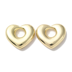 Golden Eco-Friendly Alloy European Beads, Large Hole Heart Beads, Golden, 16x18x4mm, Hole: 5.5mm