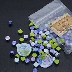 Pale Turquoise Sealing Wax Particles, for Retro Seal Stamp, Octagon, Pale Turquoise, 9mm, about 100pcs/bag