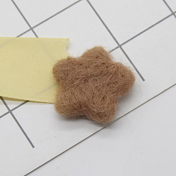 Camello Adornos de fieltro de lana, accesorios para el cabello para niños, estrella, camello, 35 mm