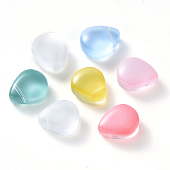 Couleur Mélangete Des billes de verre, perles percées, mixedstyle, larme, couleur mixte, 12.5x10.5x5.5mm, Trou: 0.9mm