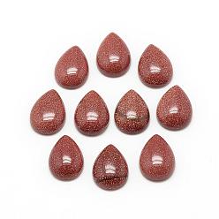 Pierre D'or Cabochons goldstone synthétiques, larme, 25x17~18x6mm