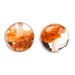 Orange Foncé Des perles de résine transparentes, ronde, orange foncé, 12x11.5mm, Trou: 1.6~1.8mm