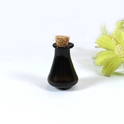 Black Empty Small Glass Cork Bottles, Wishing Bottle, Black, 1.6x2.7cm