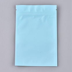 Bleu Ciel Clair Sacs à fermeture éclair en plastique de couleur unie, pochette en papier d'aluminium refermable, sacs de stockage de nourriture, lumière bleu ciel, 15x10 cm, épaisseur unilatérale : 3.9 mil(0.1mm)