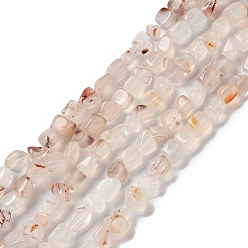 White Natural Agate Beads Strands, Nuggets, White, 5~11x5~12x5~11mm, Hole: 1~1.4mm, about 39~50pcs/strand, 14.17~14.96 inch(36~38cm)