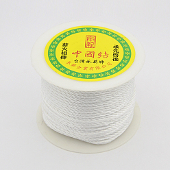 White Round String Thread Polyester Fibre Cords, White, 2mm, about 54.68 yards(50m)/roll