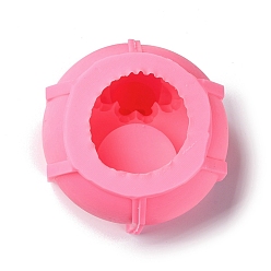 Rosa Caliente Candelabros de silicona de bricolaje, para hacer velas con aroma a flores, color de rosa caliente, 9.1x9.4x9.4 cm, diámetro interior: 5 cm
