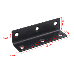 Electrophoresis Black 201 Stainless Steel L Shape Right Angle Bracket, Rectangle, Electrophoresis Black, 20x80x20mm, Hole: 5mm