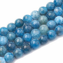 Apatite Perles naturelles apatite brins, teint, ronde, 6~7mm, Trou: 1mm, Environ 60~67 pcs/chapelet, 15.7 pouce
