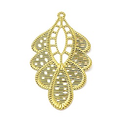 Золотой Стойка железо филигрань большие подвески, цветочный шарм, золотые, 78x43x0.6 мм, отверстие : 2.4 мм