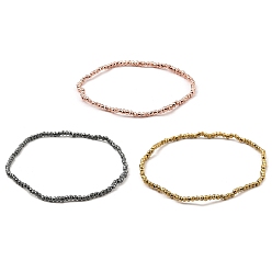 Couleur Mélangete Bracelets de perles d'hématite synthétiques non magnétiques, ronde à facettes, couleur mixte, 0.2 cm, diamètre intérieur: 2-1/8 pouce (5.5 cm)