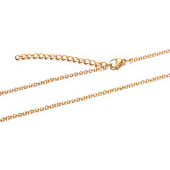 Oro Collar de cadena de cable de acero inoxidable 304, con cierre de langosta, dorado, 23.6 pulgada (60 cm), 1.6 mm