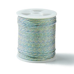 Colorido Hilo de coser de poliéster color arcoíris 17m, cordón de poliéster de capas finas para la fabricación de joyas, colorido, 9 mm, aproximadamente 0.6 yardas (18.59 m) / rollo