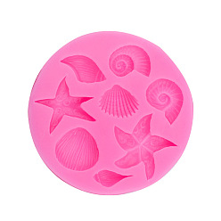 Pink Moules en silicone diy étoile de mer/coquillage, moules fondants, moules de résine, pour le chocolat, candy, fabrication artisanale de résine UV et de résine époxy, rose, 86x10mm