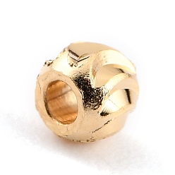 Real 24K Gold Plated Brass Beads, Long-Lasting Plated, Corrugated Round, Real 24K Gold Plated, 2.3x2mm, Hole: 1mm