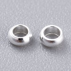 Argent 201 Acier inoxydable perles d'espacement, rondelle, argenterie, 2.5x1mm, Trou: 1.4mm