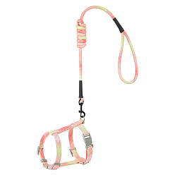 Salmon Cat Harness and Leash Set, Cloth Belt Traction Rope Cat Escape Proof with Plastic Adjuster and Alloy Clasp, Adjustable Harness Pet Supplies, Salmon, Inner Diameter: 18~32mm, Rope: 10mm
