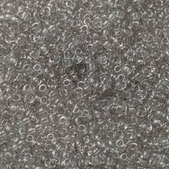 (RR2412) Transparent Taupe Миюки круглые бусины рокайль, японский бисер, (rr 2412) прозрачный серо-коричневый, 8/0, 3 мм, отверстие : 1 мм, Около 2111~2277 шт / 50 г