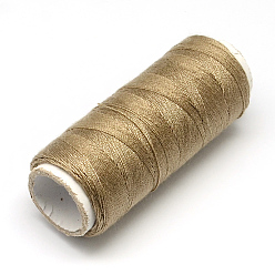 Светло-коричневый 402 полиэстер швейных ниток шнуры для ткани или поделок судов, загар, 0.1 мм, около 120 м / рулон, 10 рулонов / мешок
