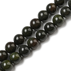 Otro Jaspe Hileras de perlas de jaspe de otoño verde africano natural, rondo, 6 mm, agujero: 0.8 mm, sobre 65 unidades / cadena, 15.55'' (39.5 cm)