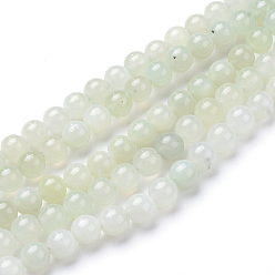 New Jade Natural New Jade Bead Strands, Round, 6mm, Hole: 1mm, about 70pcs/strand, 15.7 inch
