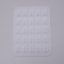 White Bear Food Grade Silicone Molds, For DIY Biscuits, Cake, Chocolate, Candy, UV Resin & Epoxy Resin Craft Making, White, 135x98x10mm, Inner Diameter: 18x11mm