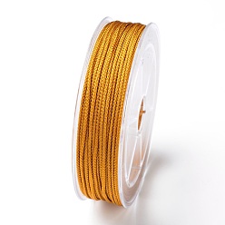 Verge D'or Fils de nylon tressé, fil de mambo, pour la fabrication de bijoux, verge d'or, 1.5mm, environ 19.68 yards (18m)/rouleau